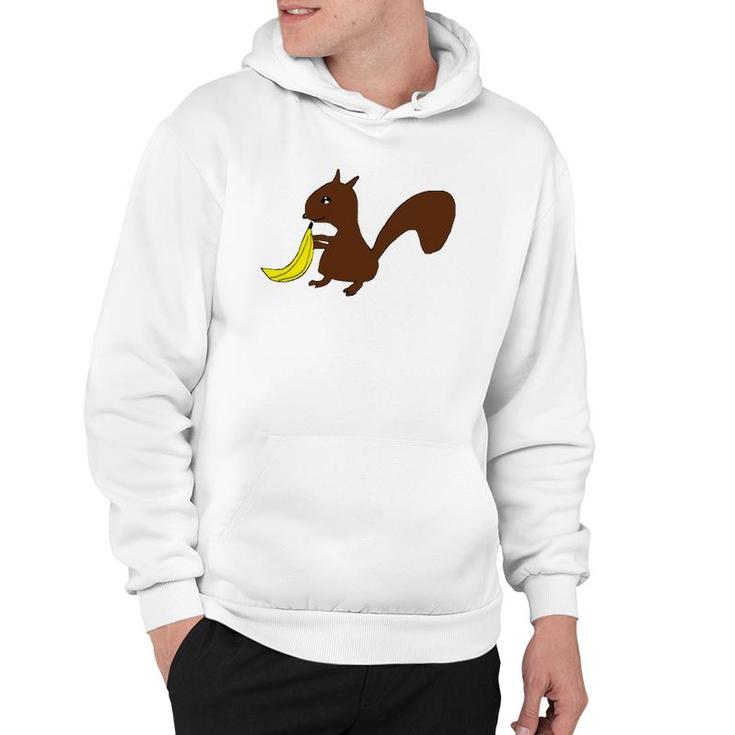 Squirrel With Banana Cute Funny Graphic Hoodie