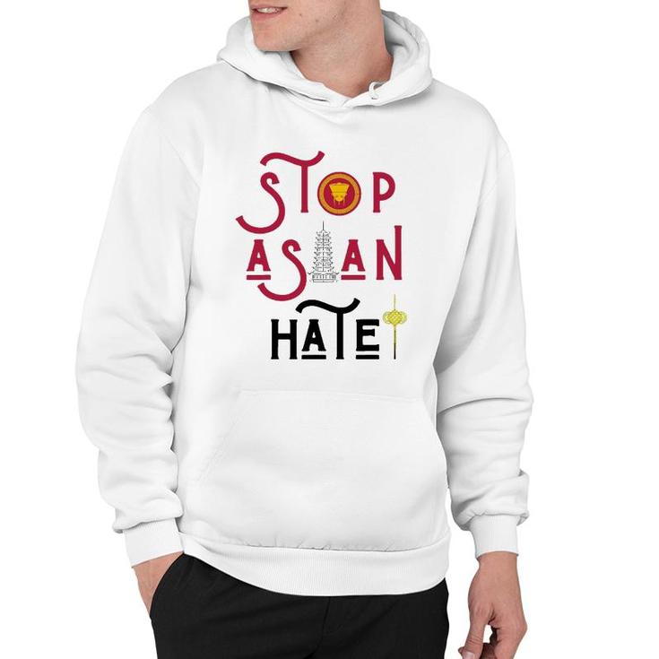 Stop Asian Hate Americans Support Asians Vintage Retro Peace Hoodie