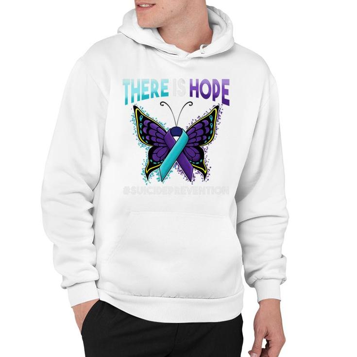 Suicide Prevention There Is Hope Butterfly Ribbon Hoodie