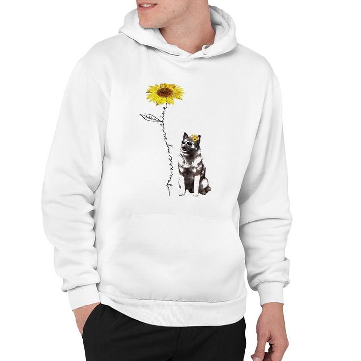 Sunflower And Norwegian Elkhound Hoodie