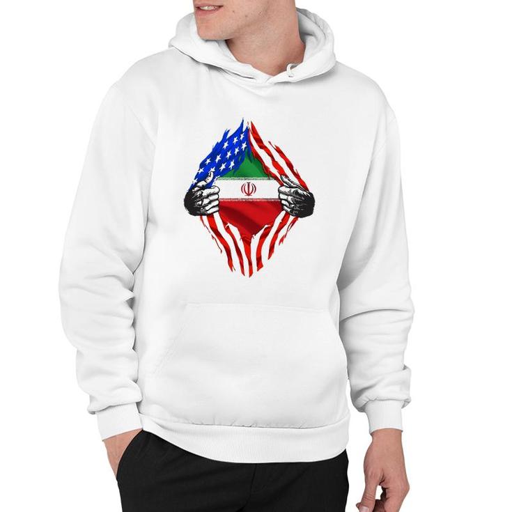 Super Iranian Heritage Iran Roots Usa Flag Hoodie