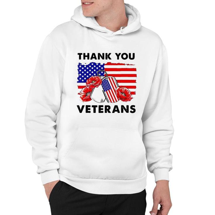 Thank You Veterans Poppy Flower Veteran Day 2022 Trend Hoodie
