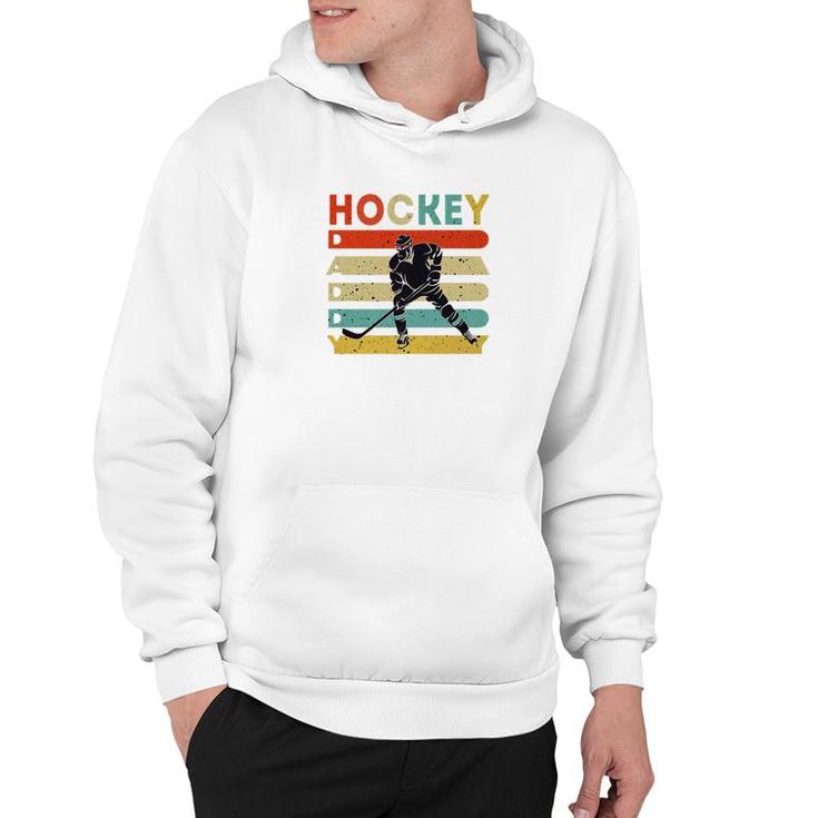 Vintage Ice Hockey Daddy  Fathers Day Hockey Gifts Premium Hoodie