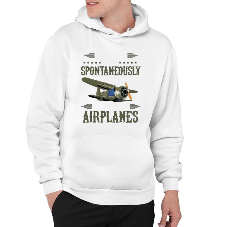Warning May Spontaneously Talk About Airplanes Pilot Hoodie