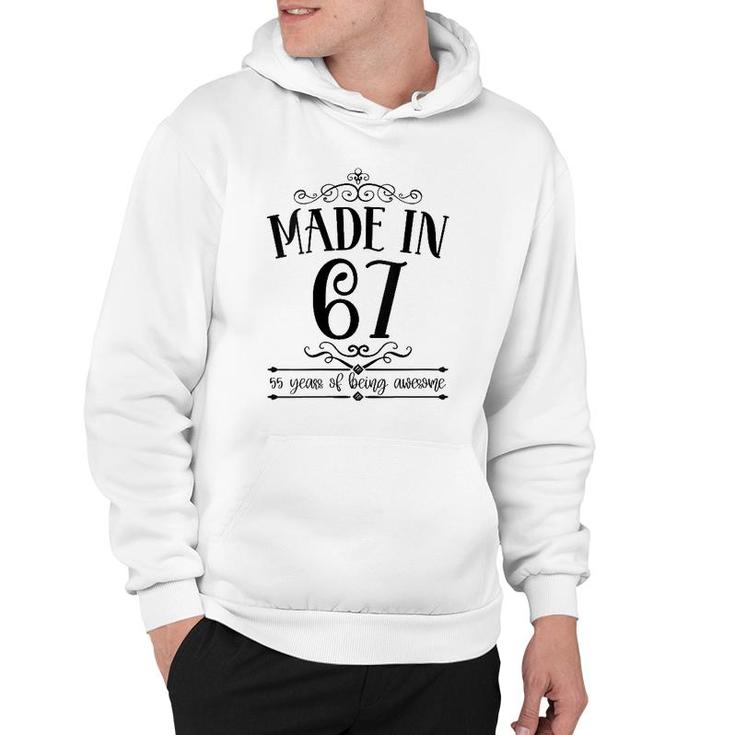 Womens Born In 1967 55 Years Old Made In 1967 55Th Birthday V-Neck Hoodie