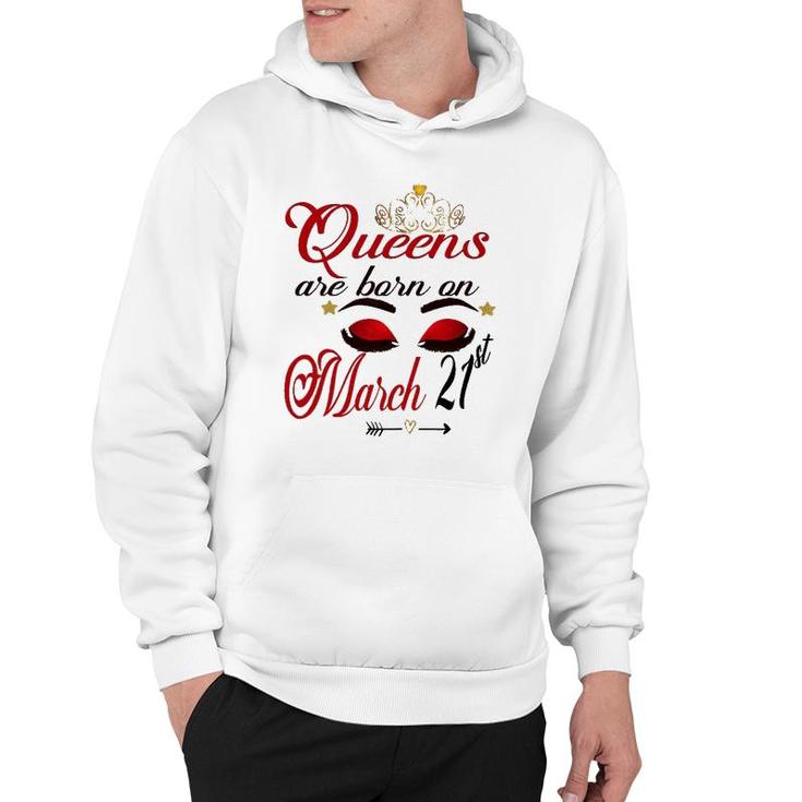Womens Cute Birthday Girl Queens Are Born On March 21St Aries Girl Hoodie