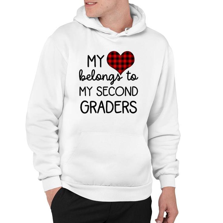 Womens Cute Sweet Valentines Day Gift Idea For 2Nd Grade Teacher V-Neck Hoodie