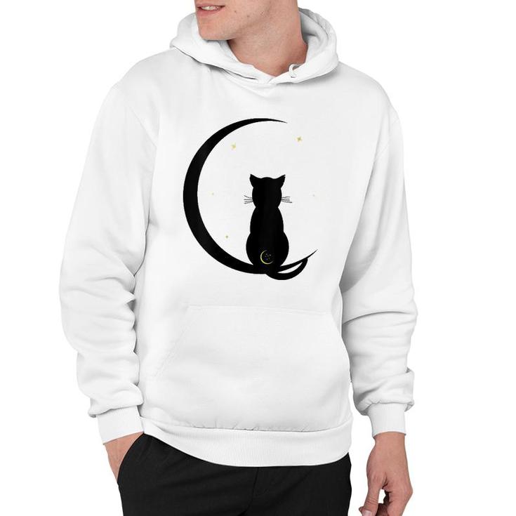 Womens Double Moon Cat V-Neck Hoodie