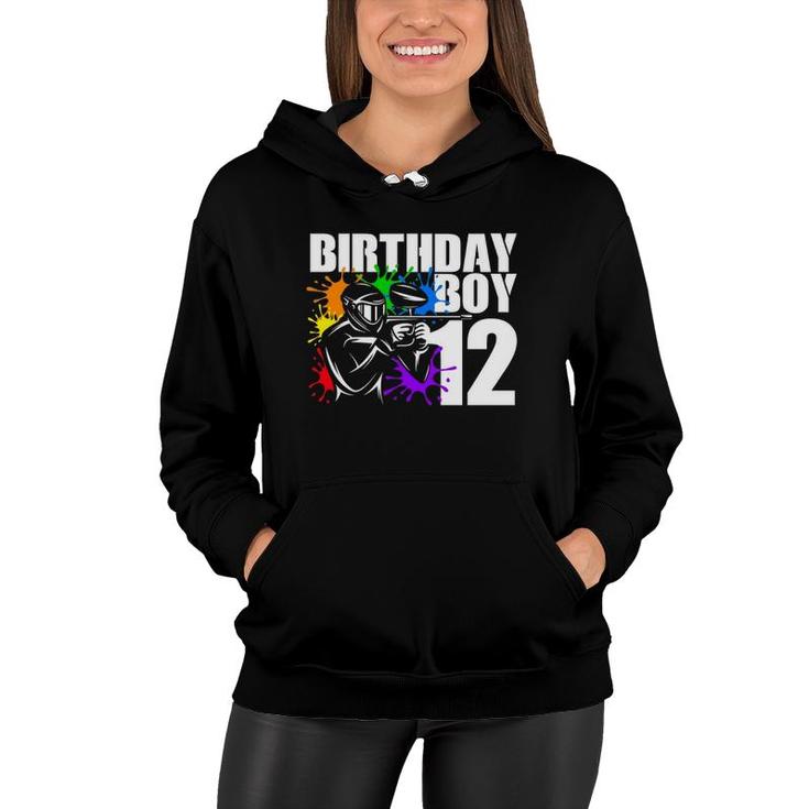 12 Years Old Paintball Birthday Party Boys 12Th Gift For Boy Women Hoodie
