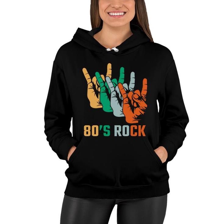 80S Rock Retro Vintage Music Lovers 80S 90S Style Women Hoodie