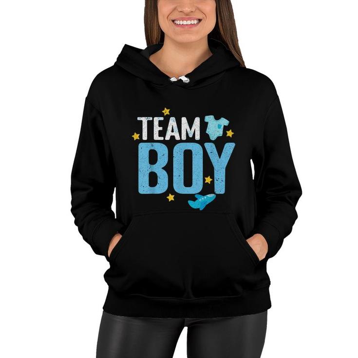 Baby Announcement Team Boy Future Mom Dad Gender Reveal  Women Hoodie