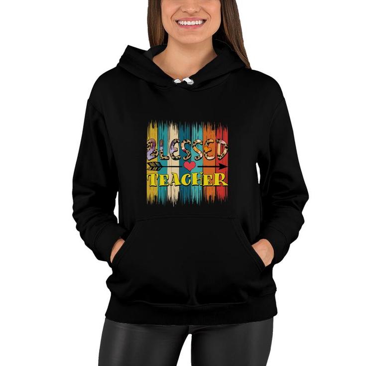 Blessed Teacher Funny With Leopard Great Women Hoodie