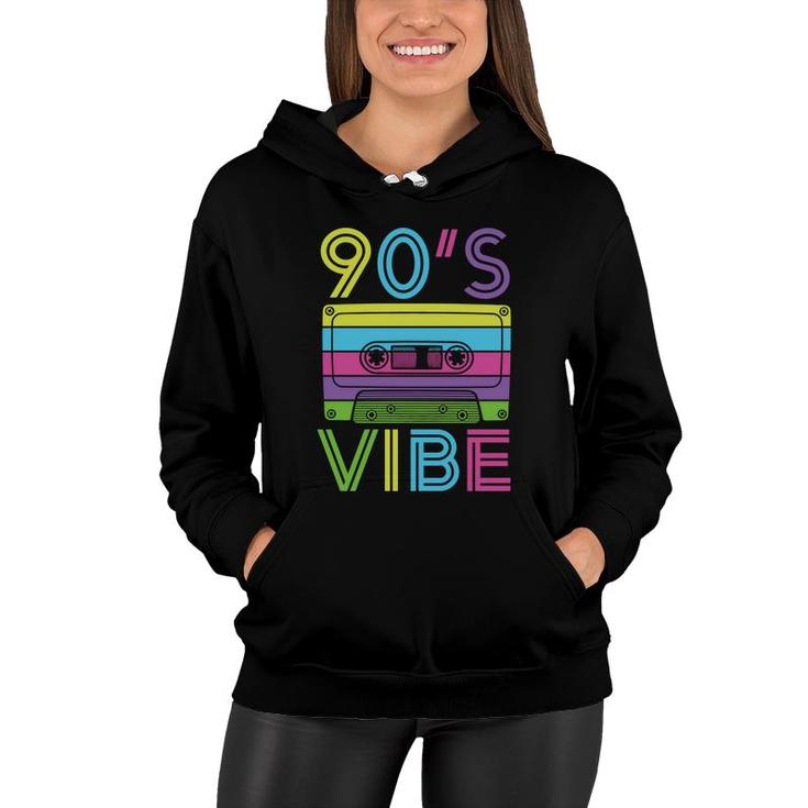 Colorful 90S Vibe Mixtape Music The 80S 90S Styles Women Hoodie