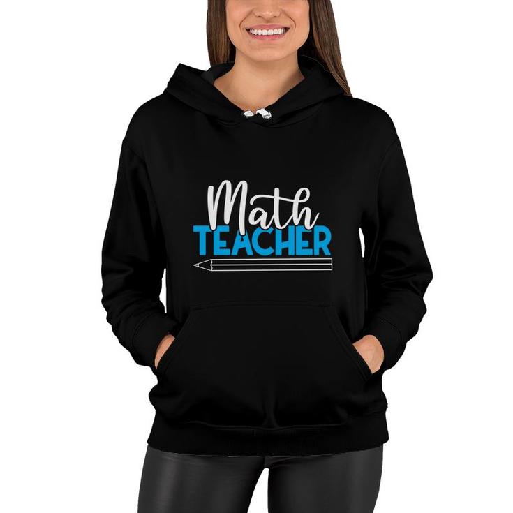 Cool Blue White Pencil Design Math Teacher Gifts Women Hoodie