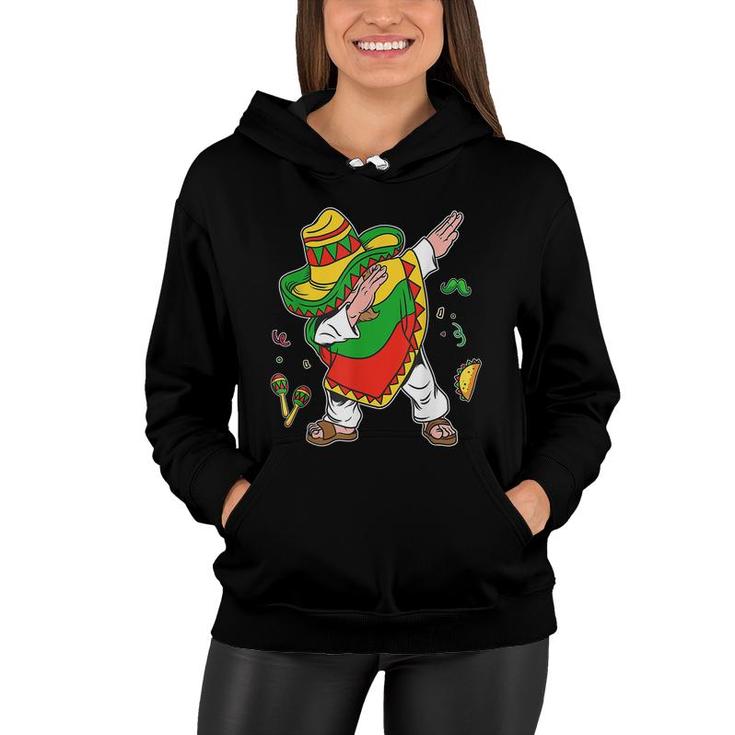 Dabbing Mexican Poncho Cinco De Mayo Boys Men Sombrero Dab  Women Hoodie