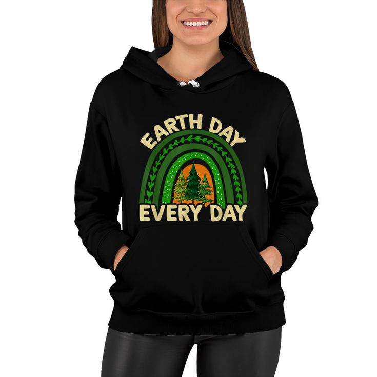 Earth Day Everyday Rainbow Pine Tree Earth Day Earth Day  Women Hoodie