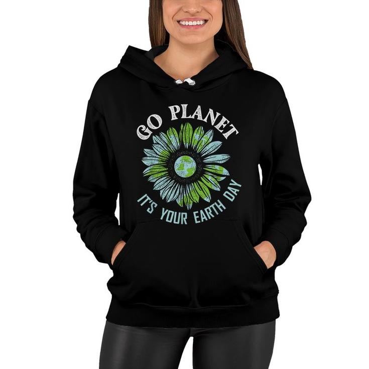 Earth Day Planet Anniversary Earth Day Sunflower Everyday  Women Hoodie