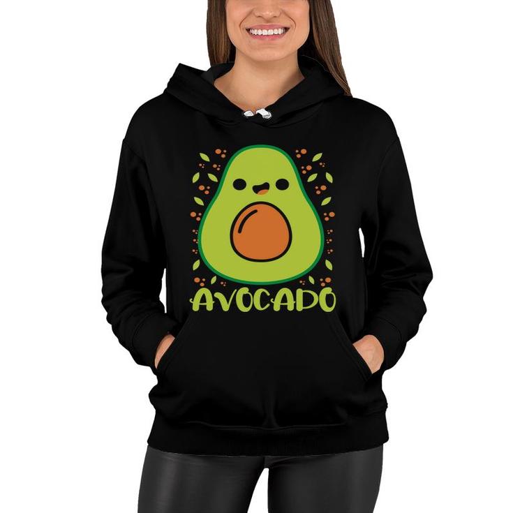 Funny Avocado Happy Avocado Green Color Women Hoodie