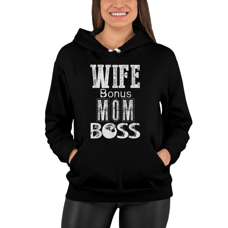 Funny Wife Bonus Mom Boss Mothers Day Gift For Boss Moms  Women Hoodie