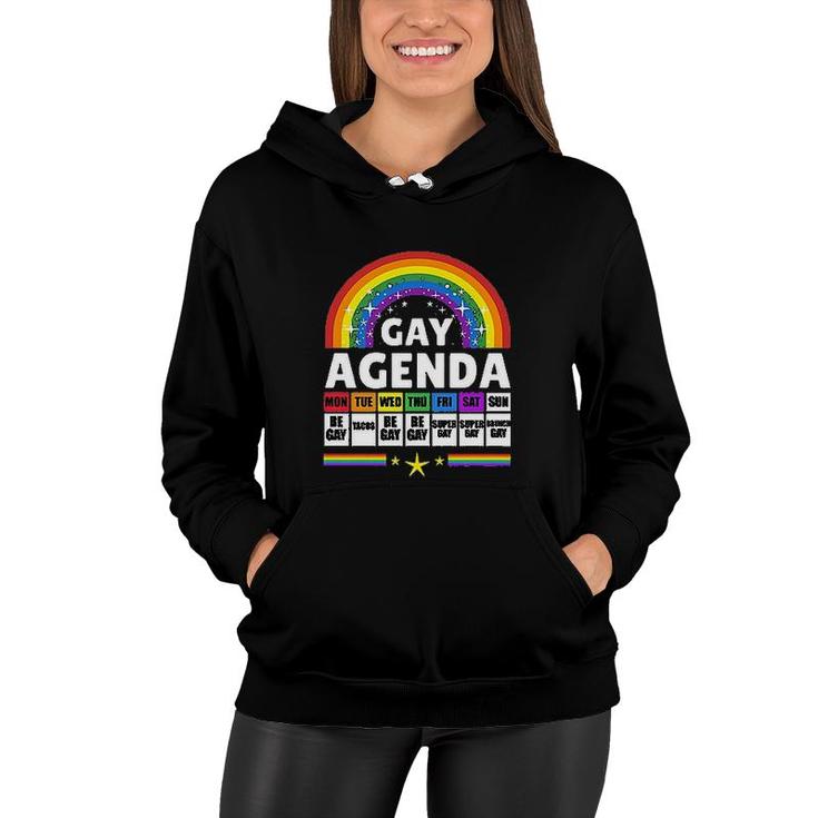 Gay Agenda Colorful Rainbow Gift LGBT Pride Month Women Hoodie
