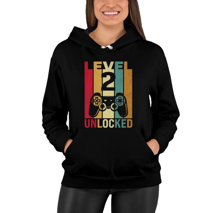 Kids 2Nd Birthday Boy Son Funny Gamer 2 Years Old Women Hoodie