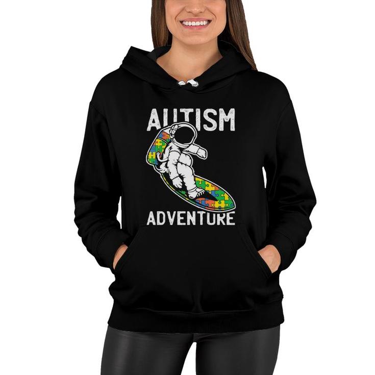 Kids Astronaut Surfing Autism Awareness Gifts For Autistic Kids Women Hoodie
