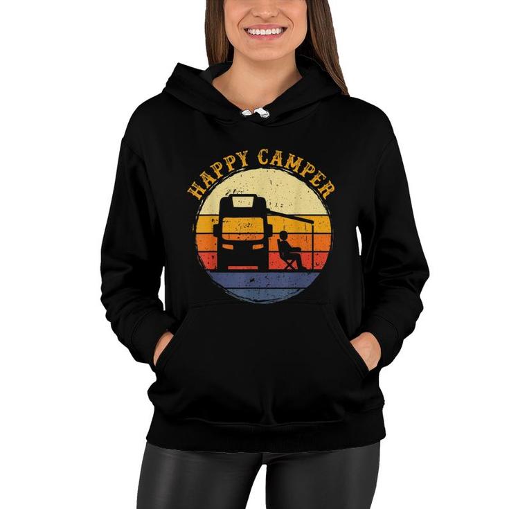 Retro Happy Camper Rv Camping Fun Gift For The Camping Women Hoodie Retro Happy Camper Rv Camping Fun Gift For The Camping Women Hoodie