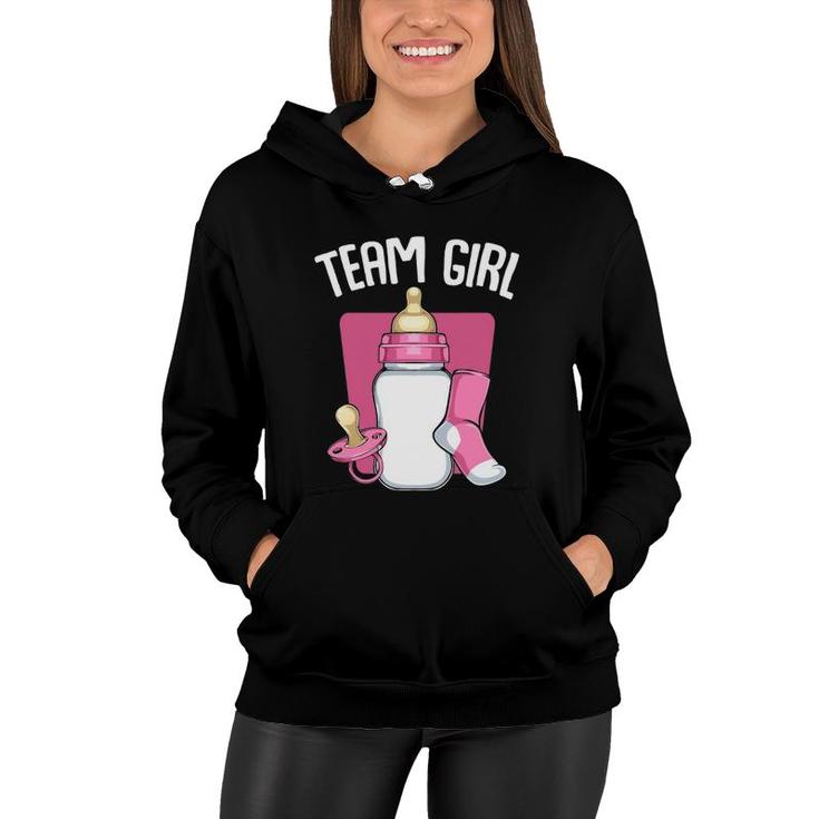Team Girl Pink Funny Gender Reveal Baby Shower Party Family Women Hoodie
