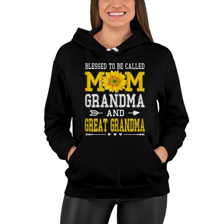 Womens Blessed To Be Called Mom Grandma Great Grandma Mothers Day  Women Hoodie
