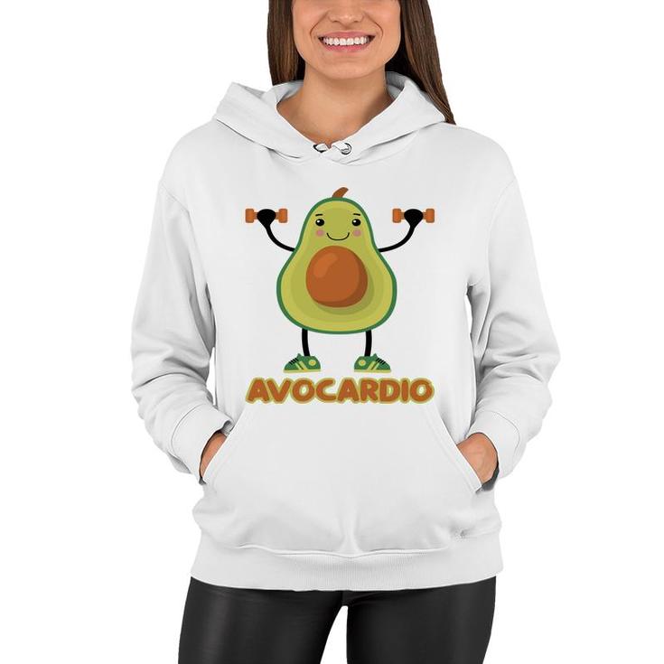 Avocardio Funny Avocado Is Gymming So Hard Women Hoodie