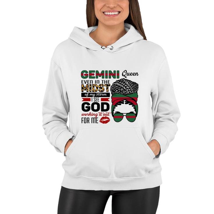 Awesome Color Design Gemini Girl Even In The Midst Birthday Women Hoodie