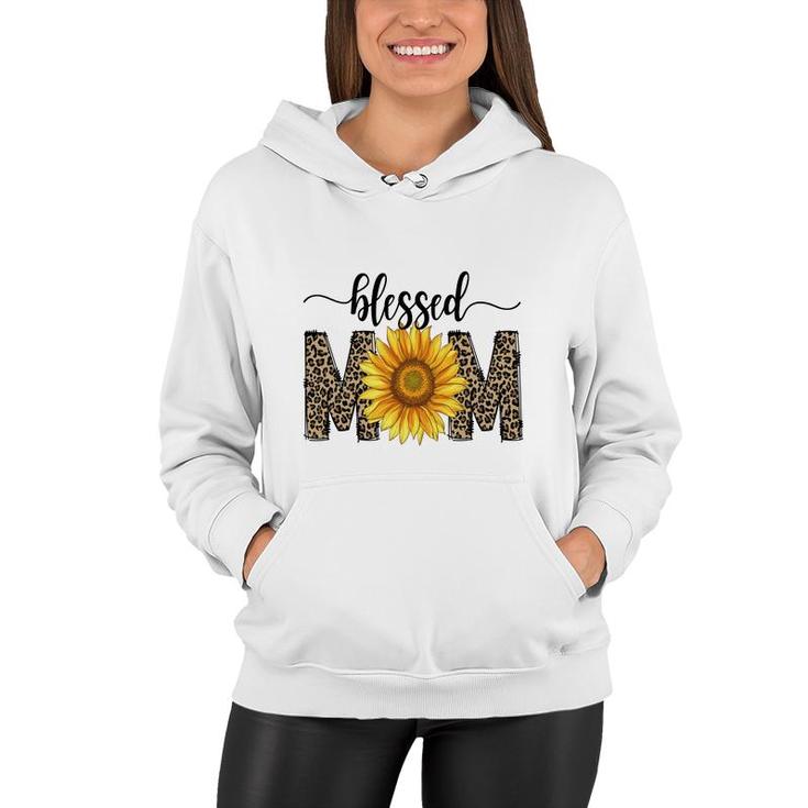 Blessed Mom With Sunflower And Leopard Vintage Mothers Day Design Women Hoodie