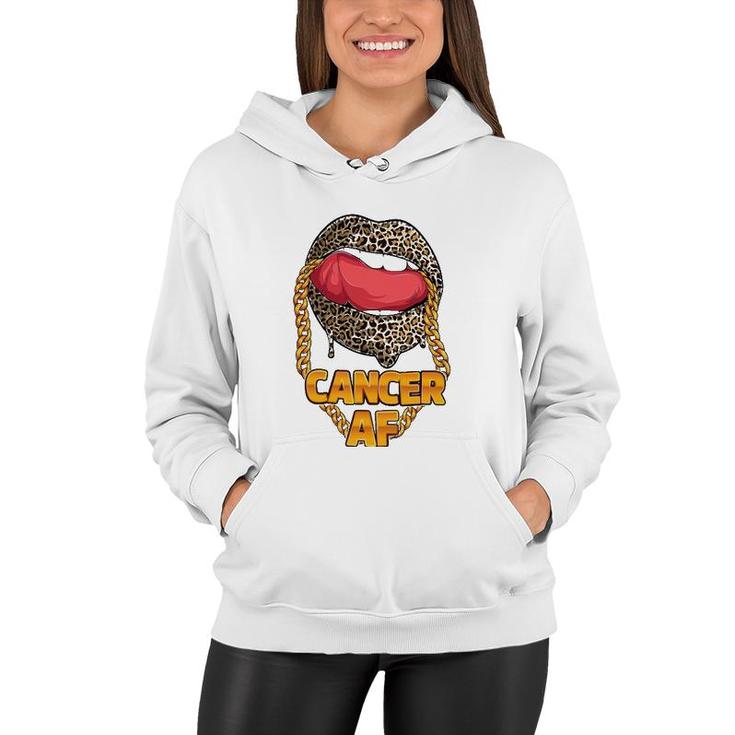 Cancer Af Girl Juicy Lips Leopard Astrology Zodiac Sign Women Hoodie