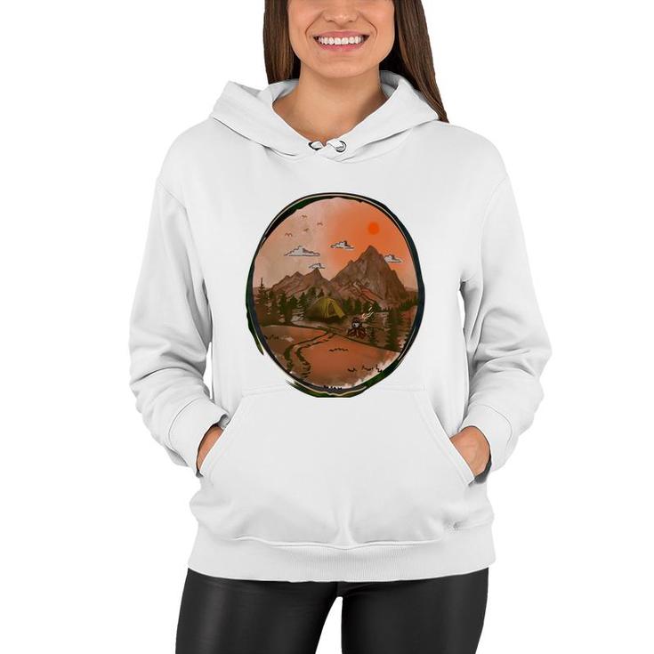 Colorful Mountains Camp Life Design For Mothers Day Women Hoodie