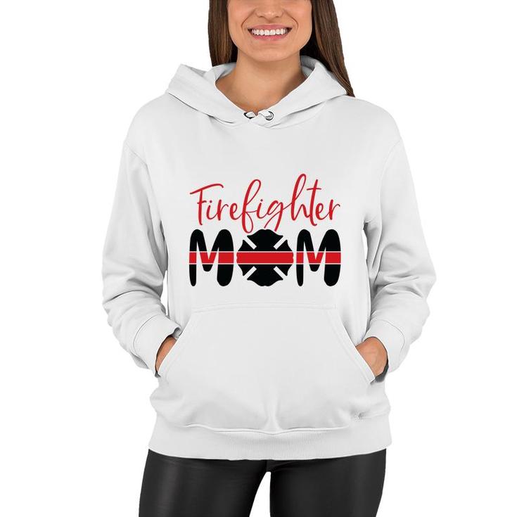 Firefighter Mom Red Decor Black Graphic Meaningful Women Hoodie