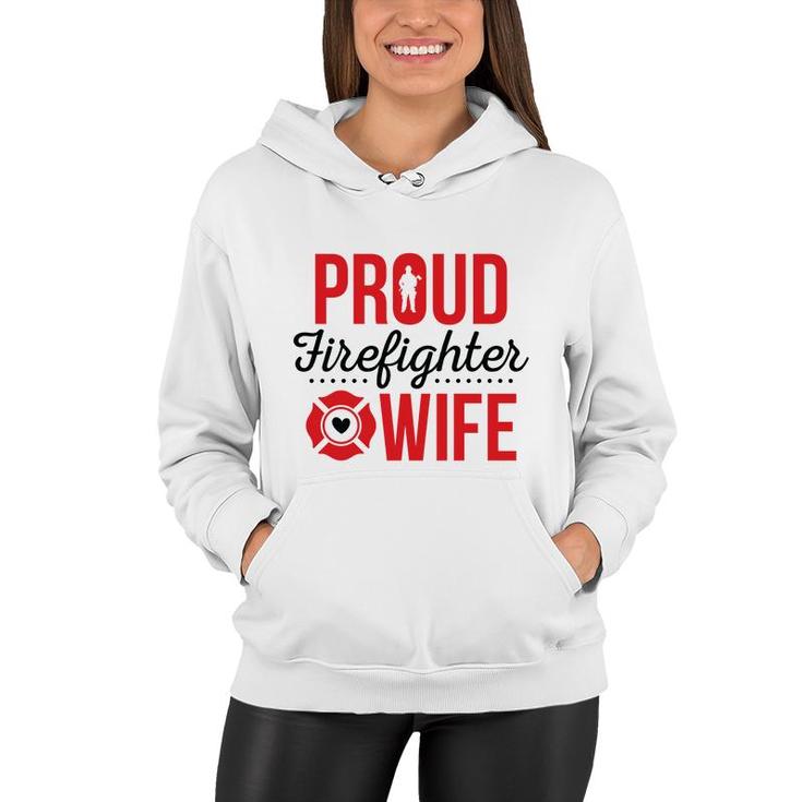 Firefighter Proud Wife Red Black Graphic Meaningful Women Hoodie
