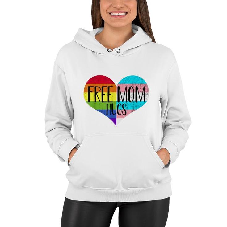 Free Mom Hugs Transgender Rainbow Flag Gay Pride  Women Hoodie