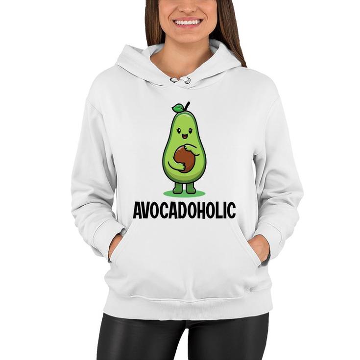 Funny Avocado Avocadoholic Hug A Small Ball  Women Hoodie