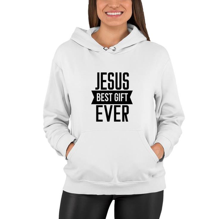 Jesus Best Gift Ever Bible Verse Black Graphic Christian Women Hoodie