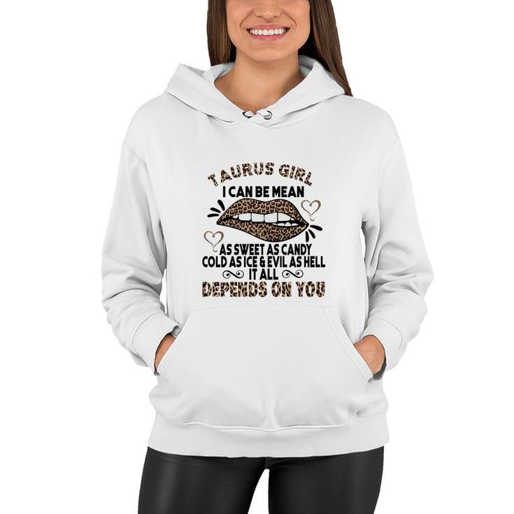 Sweet As Candy Cold As Ice Taurus Girl Leopard Design Women Hoodie