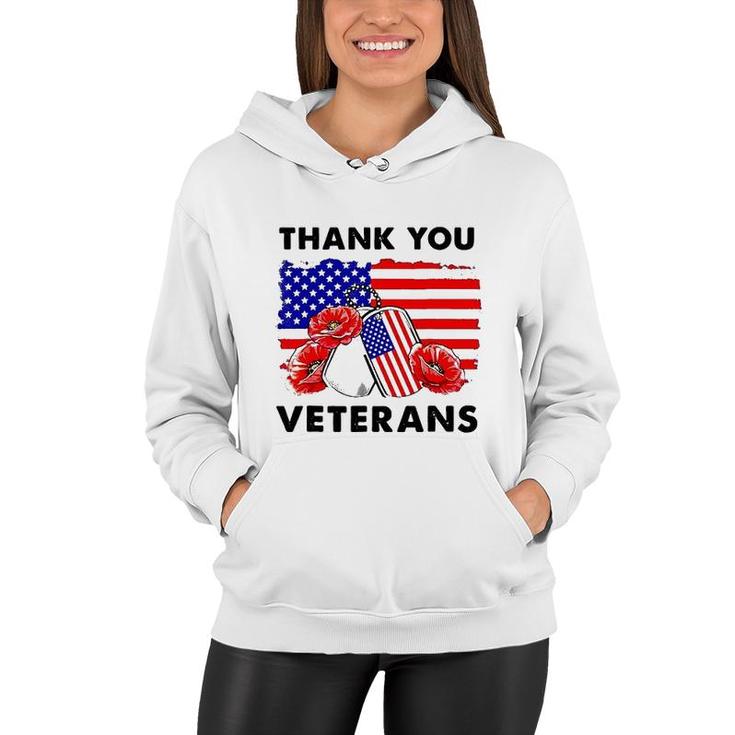 Thank You Veterans Poppy Flower Veteran Day 2022 Trend Women Hoodie
