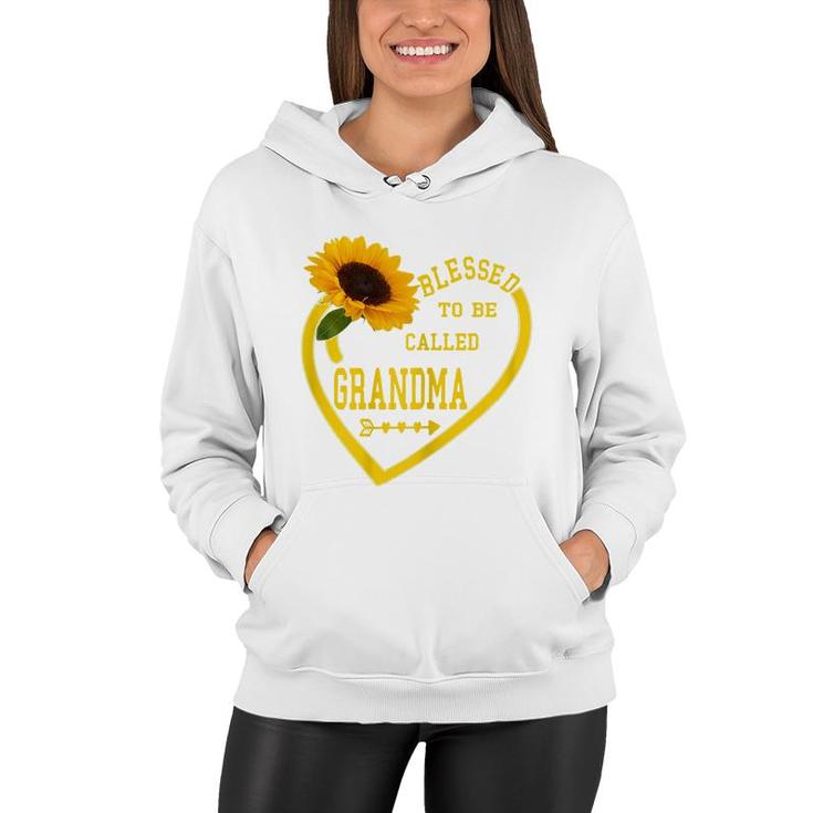 Womens Blessed To Be Called Grandma Mothers Day Sunflower Hearts Women Hoodie