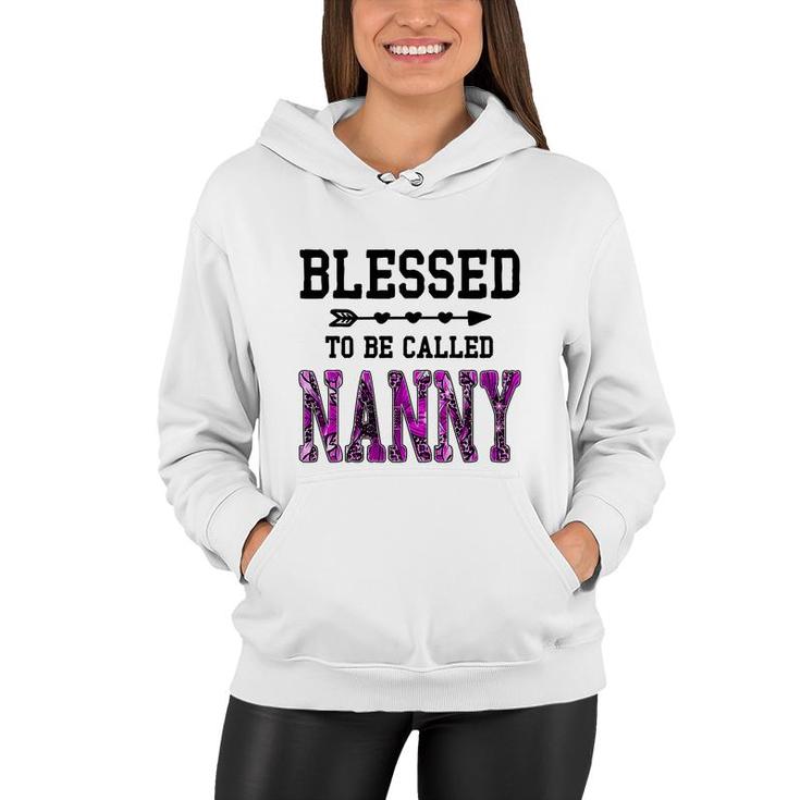 Womens Blessed To Be Called Nanny  Mothers Day Floral Grandma   Women Hoodie