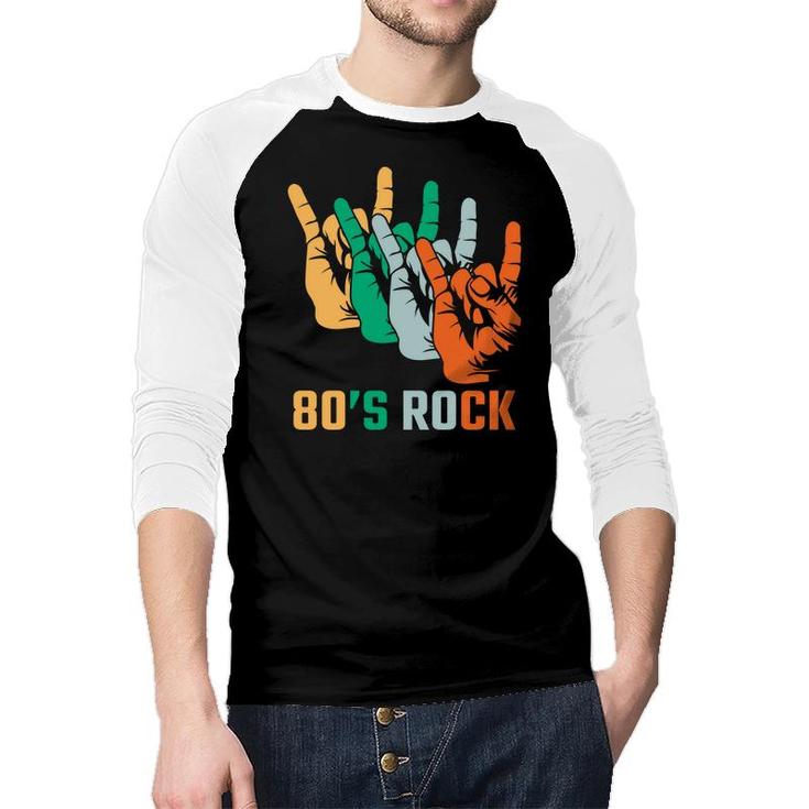 80S Rock Retro Vintage Music Lovers 80S 90S Style Raglan Baseball Shirt