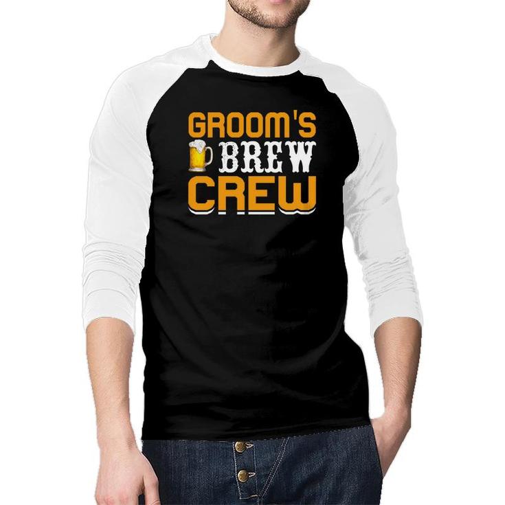 Groom Bachelor Party Grooms Brew Crew Raglan Baseball Shirt