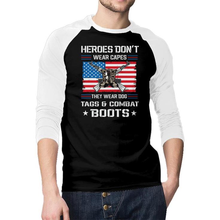 Heroes Dont Wear Capes Veteran 2022 They Wear Dog Raglan Baseball Shirt