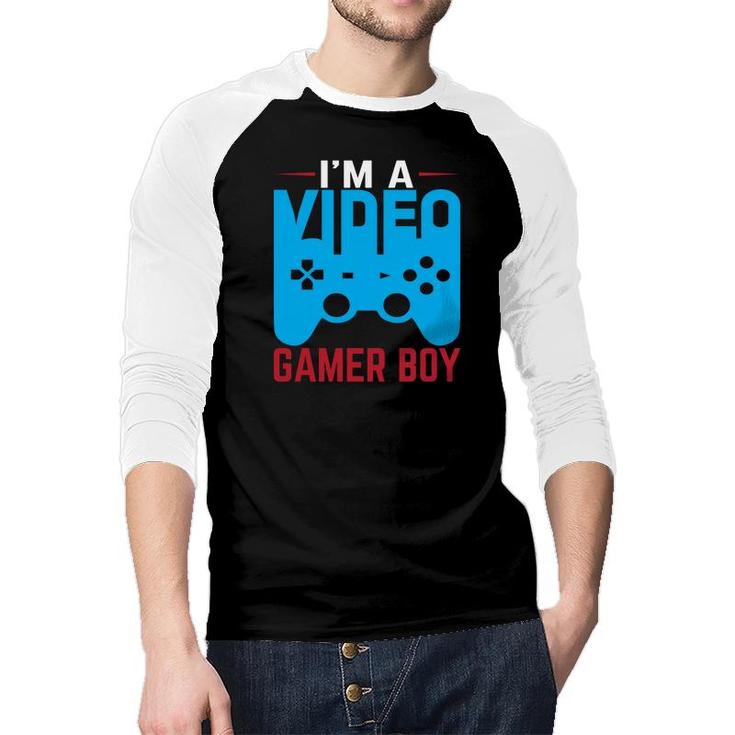Im A Video Gamer Boy Birthday Boy Matching Video Gamer Raglan Baseball Shirt