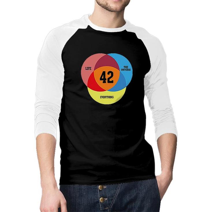 Life The Universe Everything 42 Three Primary Colors Graphic 2022 Raglan Baseball Shirt