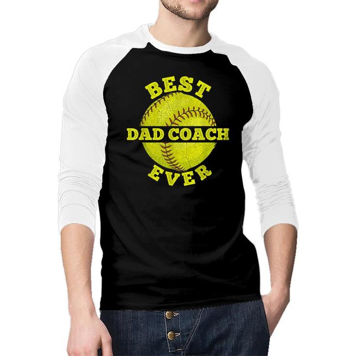 Mens Softball Quote For Your Softball Coach Dad  Raglan Baseball Shirt