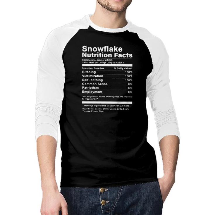 Snowflake Nutrition Facts Special 2022 Gift Raglan Baseball Shirt